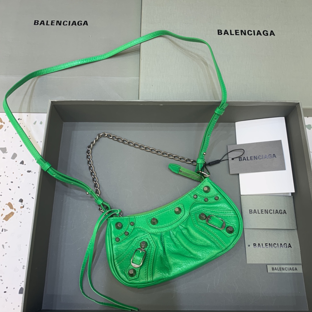 Balenciaga Le Cagole Mini Bag With Chain Shoulder Bag Green